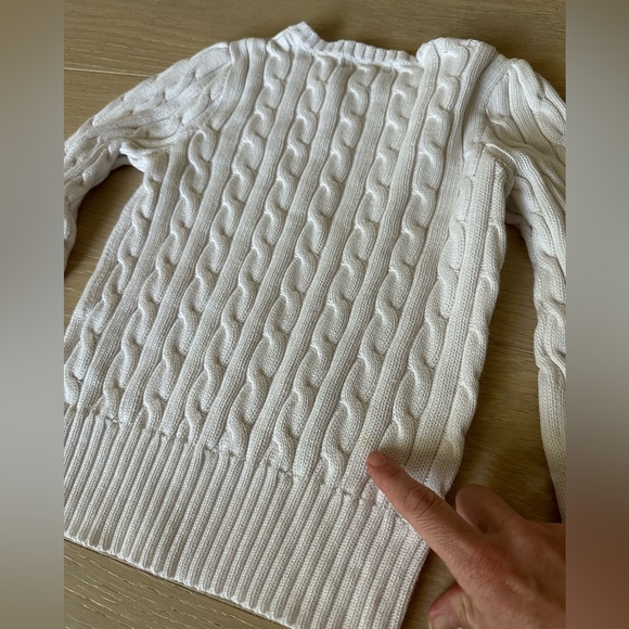Ralph Lauren Girls Cable Knit Cotton Sweater Crewneck White Size 6X (6-7y) - Picture 6 of 6